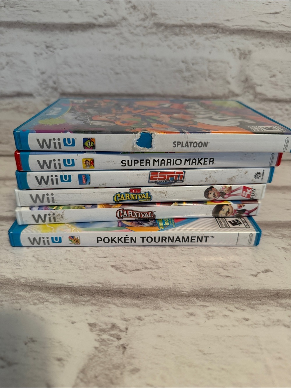 Lot of 6 Wii Games Fun Multi-Player Games Splatoon, ESPN Sports, Carnival, Etc